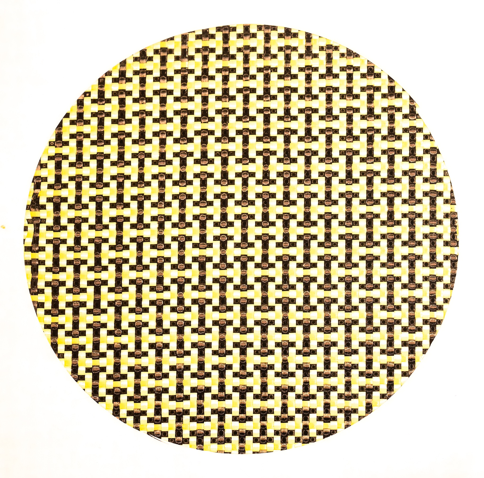 200gsm 1100D Yellow Kevlar & 3K Carbon fiber mixed Fabric 2x2